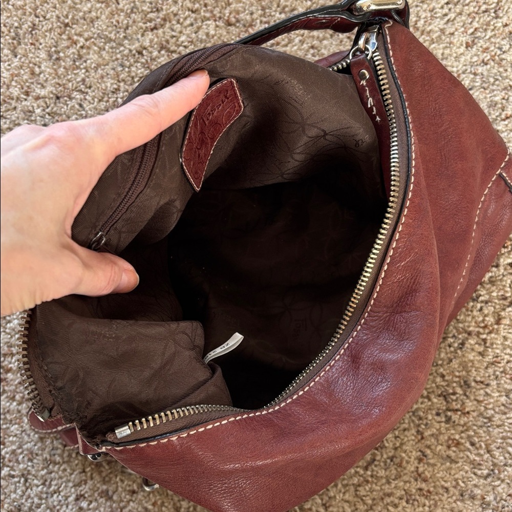 Fossil 1954 Plum Leather Hobo Purse - Picture 9 of 9